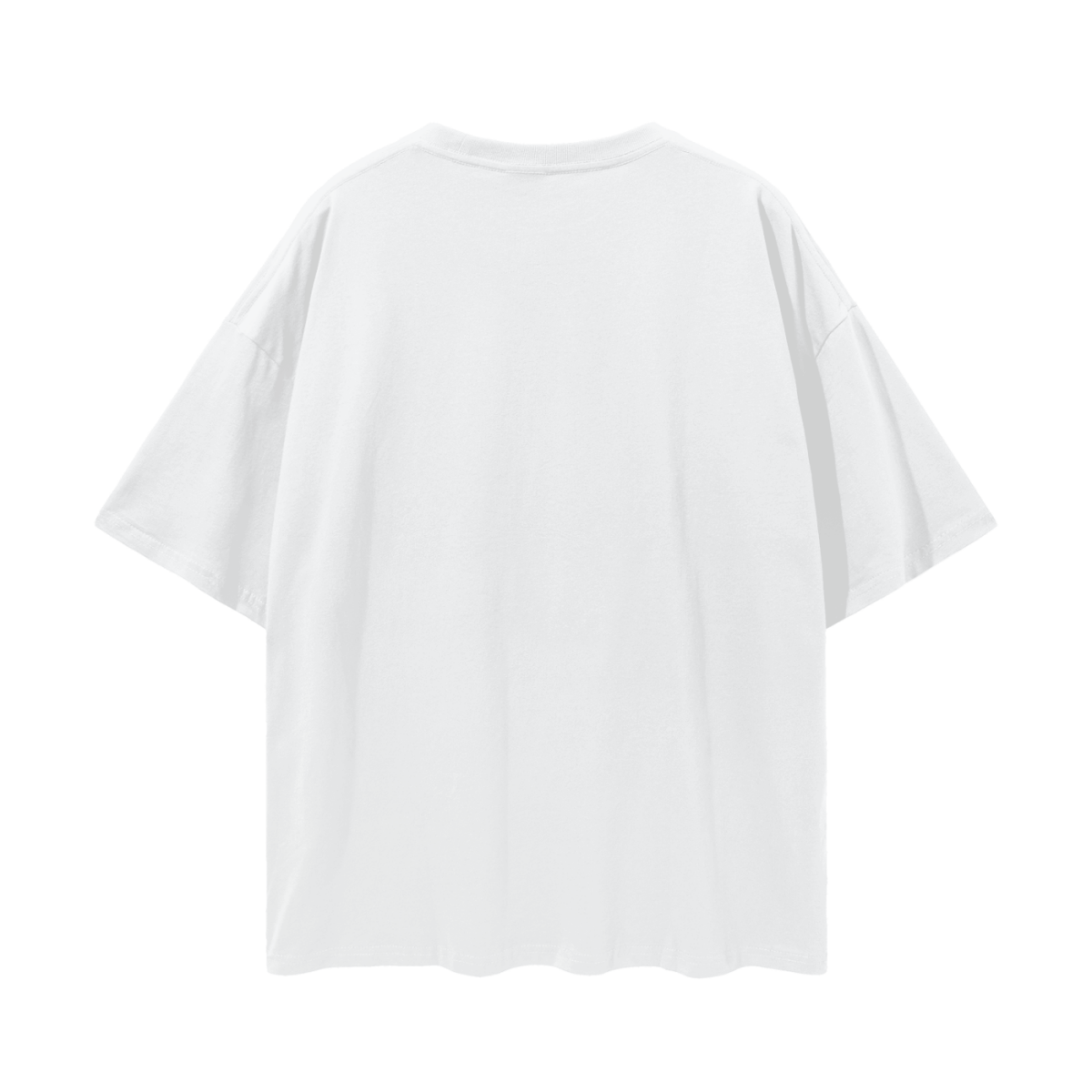 Drop Shoulder T-Shirt (White) - Front Graphic