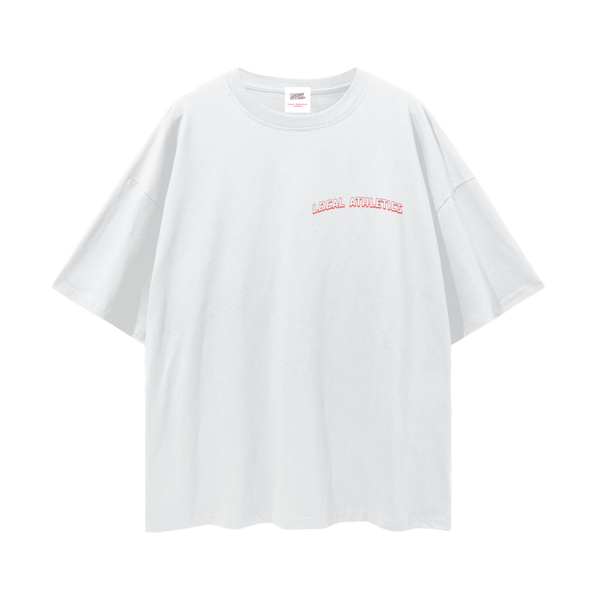 Drop Shoulder T-Shirt (White) - Front Graphic