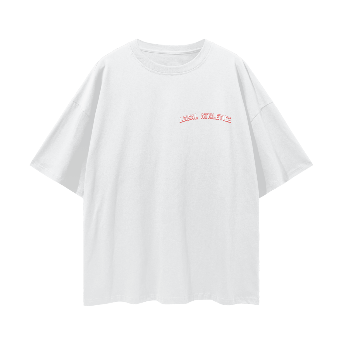 Drop Shoulder T-Shirt (White) - Front Graphic